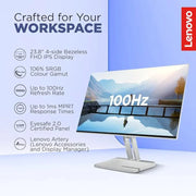 Lenovo L24i‑4A 23.8″ 100 Hz 1 ms FHD IPS Monitor Dual 3 W Speakers - SWIFT PERIPHERALSL24I-4A