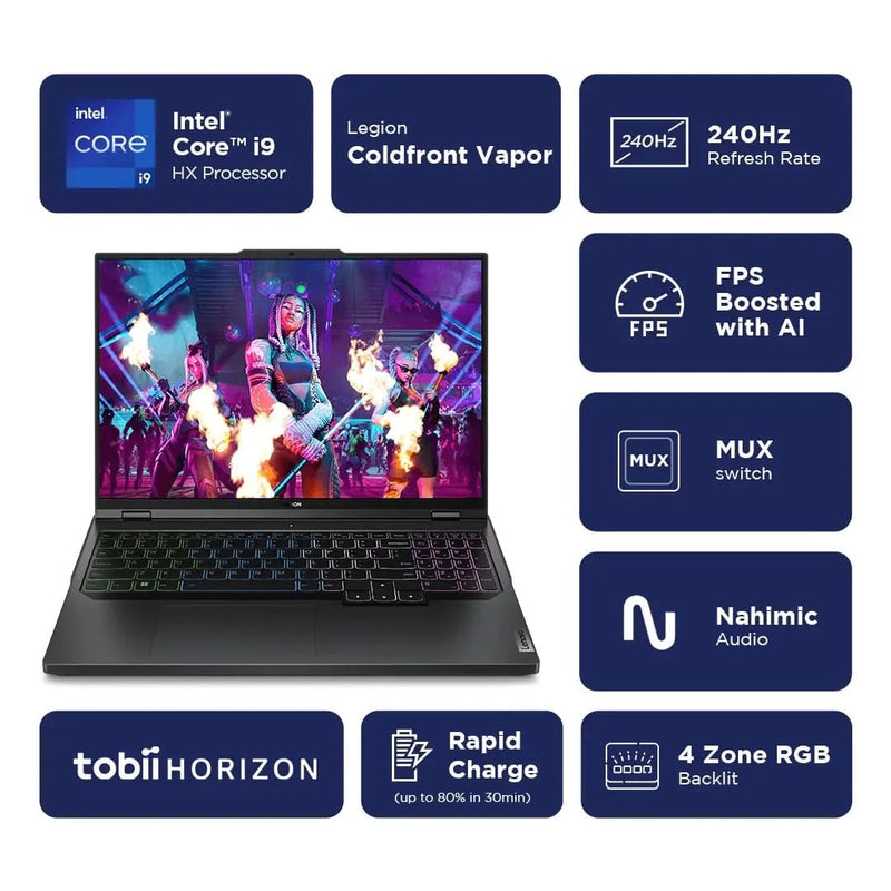 LENOVO LEGION PRO 5 83DF003NIN [CI7 - 14650HX 14TH GEN/16GB/1TB SSD/WIN11 HOME+MSO/16.0 INCH/8GB - RTX4060 GRAPHICS /1 YEAR(S)/GREY] - SWIFT PERIPHERALS1089621