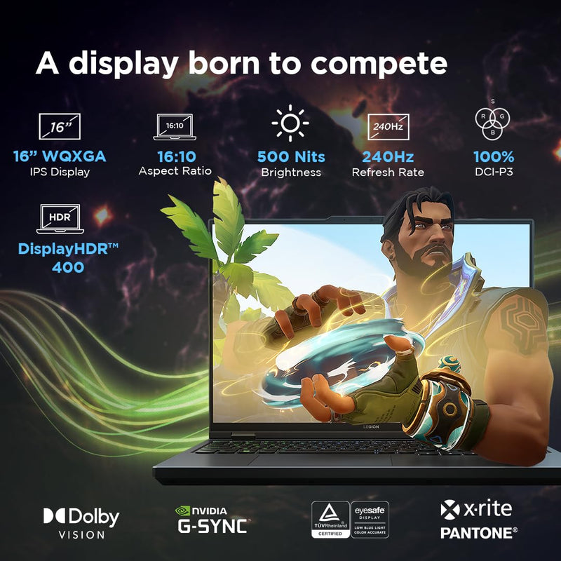 LENOVO LEGION PRO 5 INTEL CORE I9 - 14900HX 16 INCH (40.64CM) WQXGA IPS 500NITS 240HZ GAMING LAPTOP (32GB/1TB SSD/WIN 11/OFFICE 2021/NVIDIA RTX 4070 8GB/100% DCI - P3/3 MONTH GAME PASS/GREY/2.5KG), 83DF003PIN - SWIFT PERIPHERALSLenovo019