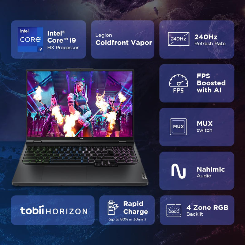 LENOVO LEGION PRO 5 INTEL CORE I9 - 14900HX 16 INCH (40.64CM) WQXGA IPS 500NITS 240HZ GAMING LAPTOP (32GB/1TB SSD/WIN 11/OFFICE 2021/NVIDIA RTX 4070 8GB/100% DCI - P3/3 MONTH GAME PASS/GREY/2.5KG), 83DF003PIN - SWIFT PERIPHERALSLenovo019