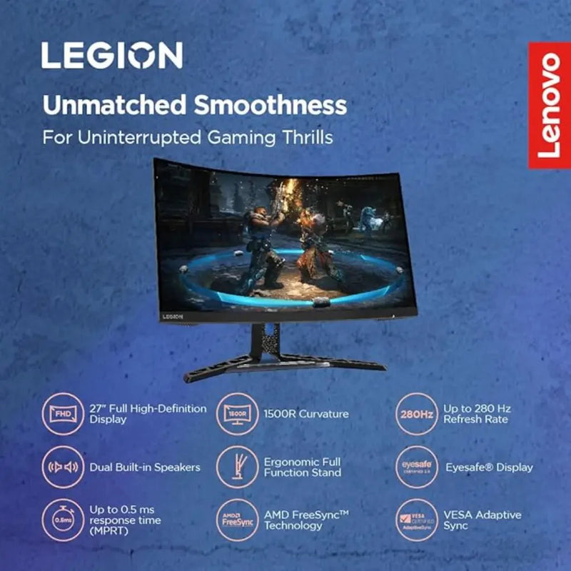 Lenovo Legion R27fc‑30 27″ 280 Hz 0.5 ms Curved FHD Gaming Monitor - SWIFT PERIPHERALSR27fc‑30