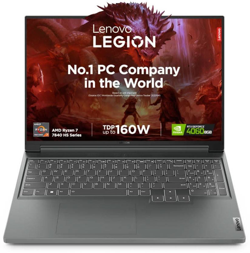 LENOVO LEGION SLIM 5 AI POWERED AMD RYZEN 7 OCTA CORE 7840HS - (16 GB/512 GB SSD/WINDOWS 11 HOME/8 GB GRAPHICS/NVIDIA GEFORCE RTX 4060) 16APH8 GAMING LAPTOP (16 INCH, STORM GREY, 2.4 KG, WITH MS OFFICE) - SWIFT PERIPHERALSLenovo100