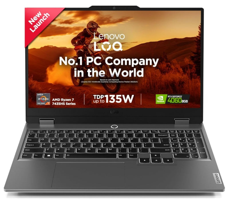 LENOVO LOQ 83JC0046IN [R7 - 7435HS RYZEN/24GB/512GB SSD/WIN11 HOME+MSO/15.6 INCH/6GB - RTX4060 GRAPHICS /1 YEAR(S)/GREY] - SWIFT PERIPHERALS1090534