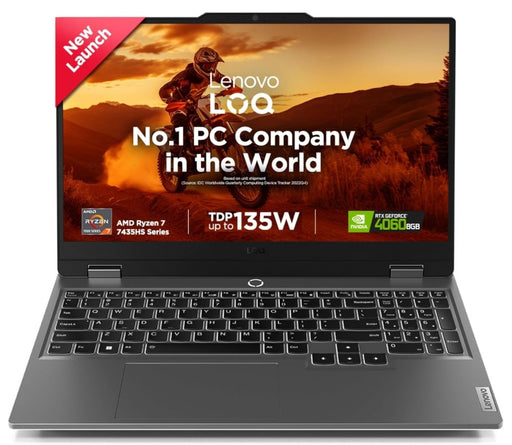 LENOVO LOQ 83JC0046IN [R7 - 7435HS RYZEN/24GB/512GB SSD/WIN11 HOME+MSO/15.6 INCH/6GB - RTX4060 GRAPHICS /1 YEAR(S)/GREY] - SWIFT PERIPHERALS1090534