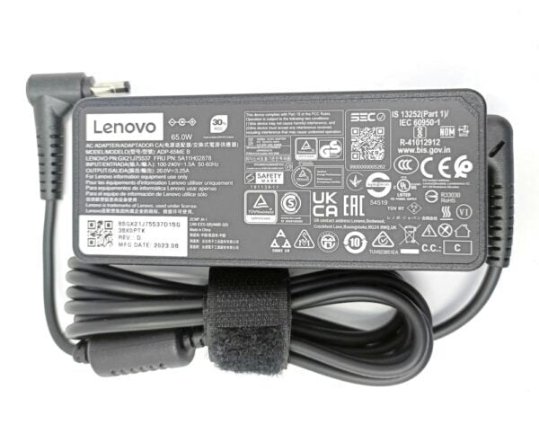 Lenovo Original 65W 20V 3.25A Round Pin AC Laptop Adapter Charger with Power Cord - SWIFT PERIPHERALSGX20K78585