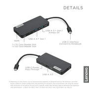 Lenovo USB Type C 7 - in - 1 Hub Docking Station with HDMI 1.4 and USB 3.0 - SWIFT PERIPHERALS4X90V55523