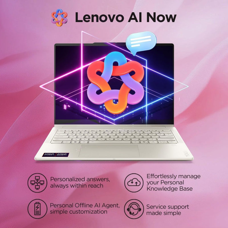 LENOVO YOGA 7 2 - IN - 1 AMD RYZEN AI 7 350 (24GB RAM/1TB SSD/14 (35.5CM)/WUXGA OLED/50 TOPS NPU/COPILOT+ PC/WINDOWS 11/OFFICE HOME 2024/YOGA PEN/1YR ADP/SEASHELL/1.38KG), 83JR001EIN CONVERTIBLE LAPTOP - SWIFT PERIPHERALS1095156