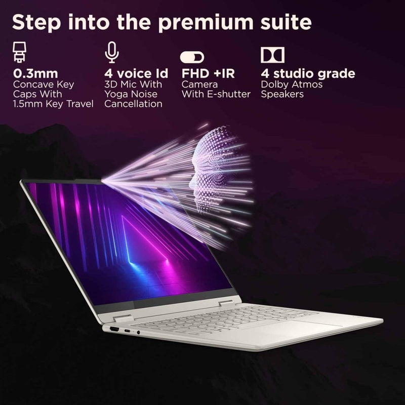 LENOVO YOGA 7 2 - IN - 1 INTEL CORE ULTRA 7 258V,COPILOT+ AI PC(32GB RAM/1TB SSD/14(35.5CM) WQXGA+ OLED/47 TOPS/WIN 11/OFFICE HOME 2024/YOGA PEN/1YEAR ADP/SEASHELL/1.38KG),83JQ000NIN CONVERTIBLE LAPTOP - SWIFT PERIPHERALS83JQ000NIN