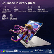 LENOVO YOGA 7 2 - IN - 1 INTEL CORE ULTRA 7 258V,COPILOT+ AI PC(32GB RAM/1TB SSD/14(35.5CM) WQXGA+ OLED/47 TOPS/WIN 11/OFFICE HOME 2024/YOGA PEN/1YEAR ADP/SEASHELL/1.38KG),83JQ000NIN CONVERTIBLE LAPTOP - SWIFT PERIPHERALS83JQ000NIN