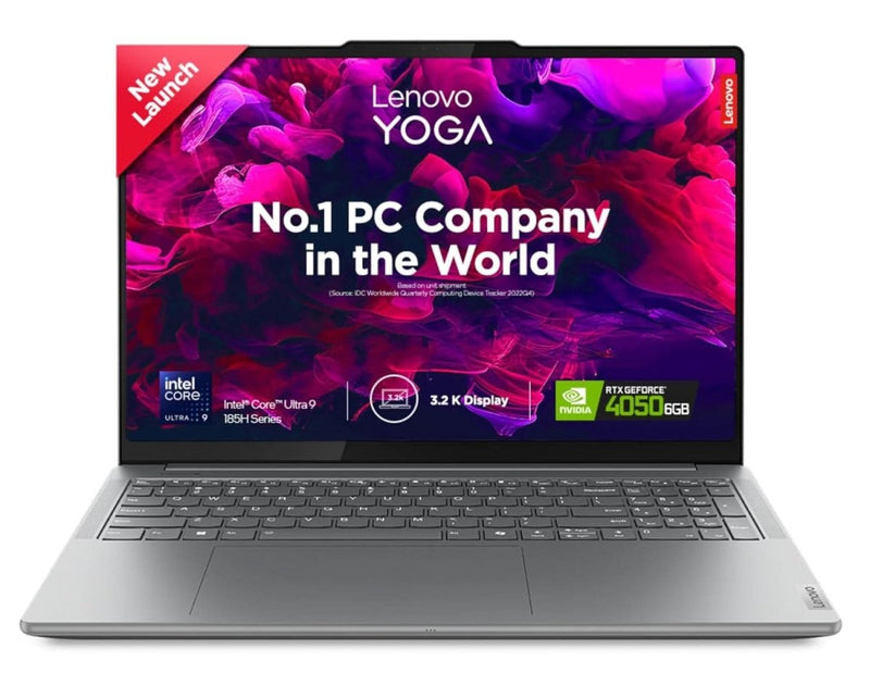 LENOVO YOGA PRO 9 INTEL EVO CORE ULTRA 9 185H BUILT - IN AI 16 INCH(40.6CM) 3.2K IPS 165HZ TOUCHSCREEN LAPTOP (32GB/1TB SSD/NVIDIA RTX 4050 6GB/WIN11/MSO 21/5.0MP+IR CAM/3 MON GAMEPASS/GREY/2KG), 83DN004VIN - SWIFT PERIPHERALSLenovo072