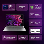 LENOVO YOGA PRO 9 INTEL EVO CORE ULTRA 9 185H BUILT - IN AI 16 INCH(40.6CM) 3.2K IPS 165HZ TOUCHSCREEN LAPTOP (32GB/1TB SSD/NVIDIA RTX 4050 6GB/WIN11/MSO 21/5.0MP+IR CAM/3 MON GAMEPASS/GREY/2KG), 83DN004VIN - SWIFT PERIPHERALSLenovo072