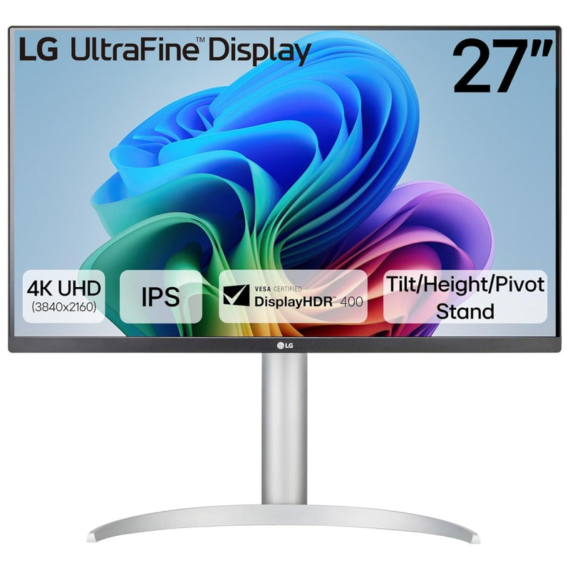 LG 27UP650K - W 27 - INCH ULTRAFINE 4K UHD IPS COMPUTER MONITOR, WHITE - SWIFT PERIPHERALS1094989