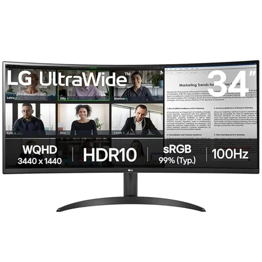 LG 34WR50QK - B 34" UltraWide Curved 100Hz WQHD Monitor - SWIFT PERIPHERALS34WR50QK-B