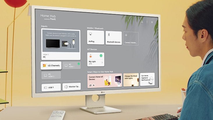 LG MyView 32SR50F - W 32" 60Hz 1080p FHD IPS Panel HDR10 Smart Monitor with Dual Speakers - White - SWIFT PERIPHERALS32SR50F-W