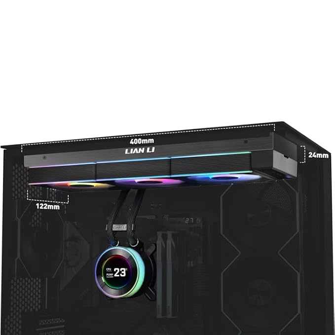 LIAN LI HYDROSHIFT II LCD - C 360CL BLACK RGB CPU LIQUID COOLER (G89.GHS2LCD36RB.IN) - SWIFT PERIPHERALS1095358