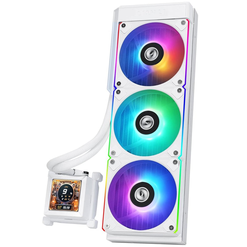 LIAN LI HYDROSHIFT LCD 360R ARGB CPU LIQUID COOLER (WHITE) - SWIFT PERIPHERALS1090186