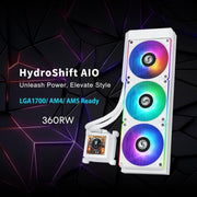 LIAN LI HYDROSHIFT LCD 360R ARGB CPU LIQUID COOLER (WHITE) - SWIFT PERIPHERALS1090186