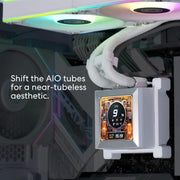 LIAN LI HYDROSHIFT LCD 360R ARGB CPU LIQUID COOLER (WHITE) - SWIFT PERIPHERALS1090186