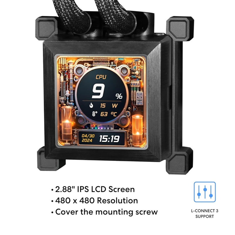 LIAN LI HYDROSHIFT LCD 360S LIQUID COOLER WITH HEATSINK - BLACK (G89.GHSLCD36SB.IN) - SWIFT PERIPHERALS1094406
