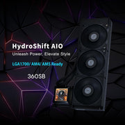 LIAN LI HYDROSHIFT LCD 360S LIQUID COOLER WITH HEATSINK - BLACK (G89.GHSLCD36SB.IN) - SWIFT PERIPHERALS1094406