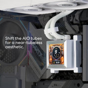 LIAN LI HYDROSHIFT LCD 360S LIQUID COOLER WITH HEATSINK - WHITE (G89.GHSLCD36SW.IN) - SWIFT PERIPHERALS1094407