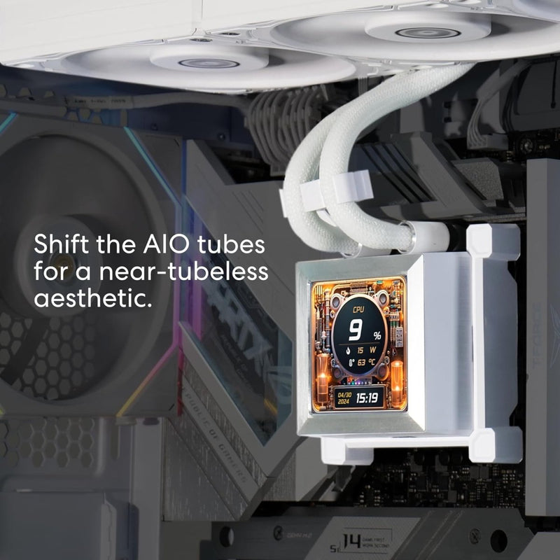 LIAN LI HYDROSHIFT LCD 360S LIQUID COOLER WITH HEATSINK - WHITE (G89.GHSLCD36SW.IN) - SWIFT PERIPHERALS1094407