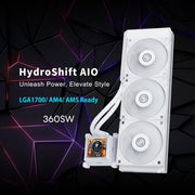 LIAN LI HYDROSHIFT LCD 360S LIQUID COOLER WITH HEATSINK - WHITE (G89.GHSLCD36SW.IN) - SWIFT PERIPHERALS1094407