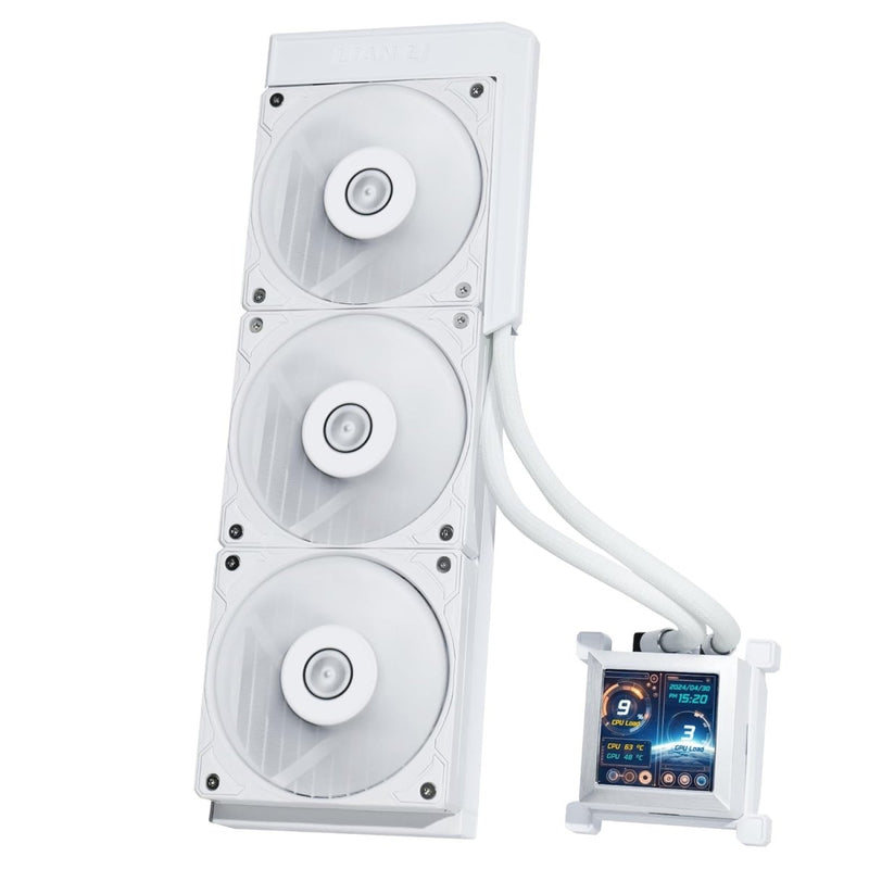 LIAN LI HYDROSHIFT LCD 360S LIQUID COOLER WITH HEATSINK - WHITE (G89.GHSLCD36SW.IN) - SWIFT PERIPHERALS1094407