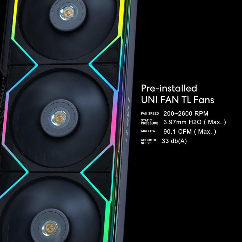 LIAN LI HYDROSHIFT LCD 360TL LIQUID CPU COOLER - BLACK G89.GHSLCD36TB.IN - SWIFT PERIPHERALS1091070