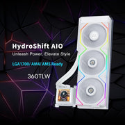 LIAN LI HYDROSHIFT LCD 360TL LIQUID CPU COOLER - WHITE - SWIFT PERIPHERALS1091071