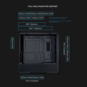 LIAN LI LANCOOL 207 DIGITAL MID - TOWER GAMING CABINET - BLACK - SWIFT PERIPHERALS1094411