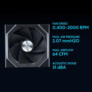 LIAN LI UNI FAN SL - WIRELESS 120 - TRIPLE PACK (REVERSE BLADE) PERFORMANCE ARGB FAN G99.12RSL1W3B.IN - SWIFT PERIPHERALS1092267