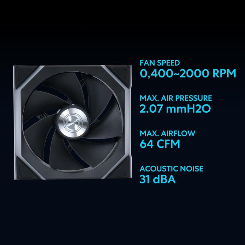 LIAN LI UNI FAN SL - WIRELESS 120 - TRIPLE PACK (REVERSE BLADE) PERFORMANCE ARGB FAN G99.12RSL1W3B.IN - SWIFT PERIPHERALS1092267
