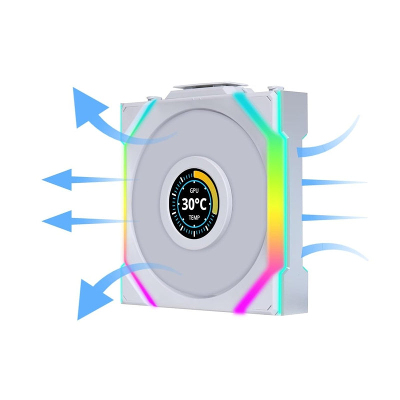 LIAN LI UNI FAN SL WIRELESS LCD 3 X 120MM KIT CASE FAN I COOLER - BLACK I WITH REVERSE BLADE I G99.12RSLLCD1W3W.IN - SWIFT PERIPHERALS1094413