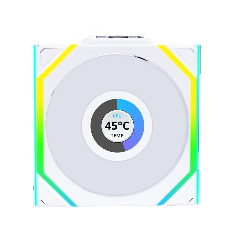 LIAN LI UNI FAN SL WIRELESS LCD 3 X 120MM KIT CASE FAN I COOLER - WHITE I G99.12SLLCD1W3W.IN - SWIFT PERIPHERALS1094412