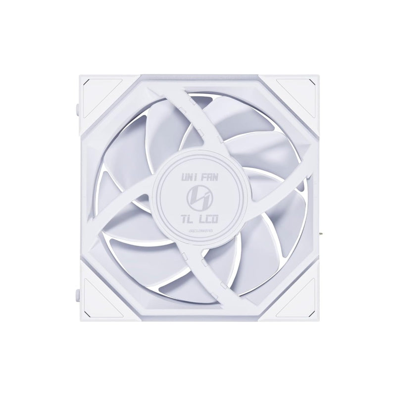 LIAN LI UNI FAN TL LCD ARGB WHITE 120MM CABINET FAN (TRIPLE PACK) - SWIFT PERIPHERALS1091073