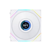 LIAN LI UNI FAN TL LCD ARGB WHITE 120MM CABINET FAN (TRIPLE PACK) - SWIFT PERIPHERALS1091073