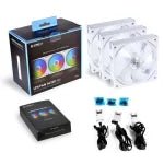 LIAN LI UNIFAN AL120 ARGB CABINET FAN TRIPLE PACK WHITE - SWIFT PERIPHERALS105306