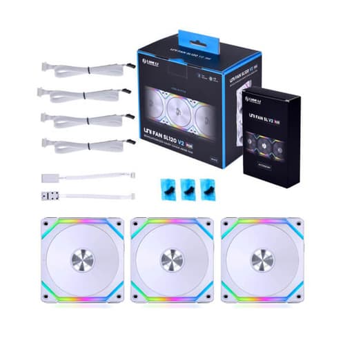 LIAN LI UNIFAN SL120 V2 ARGB CABINET FAN TRIPLE PACK WHITE - SWIFT PERIPHERALS1085079