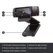 LOGITECH C920 HD PRO WEBCAM - SWIFT PERIPHERALS107376
