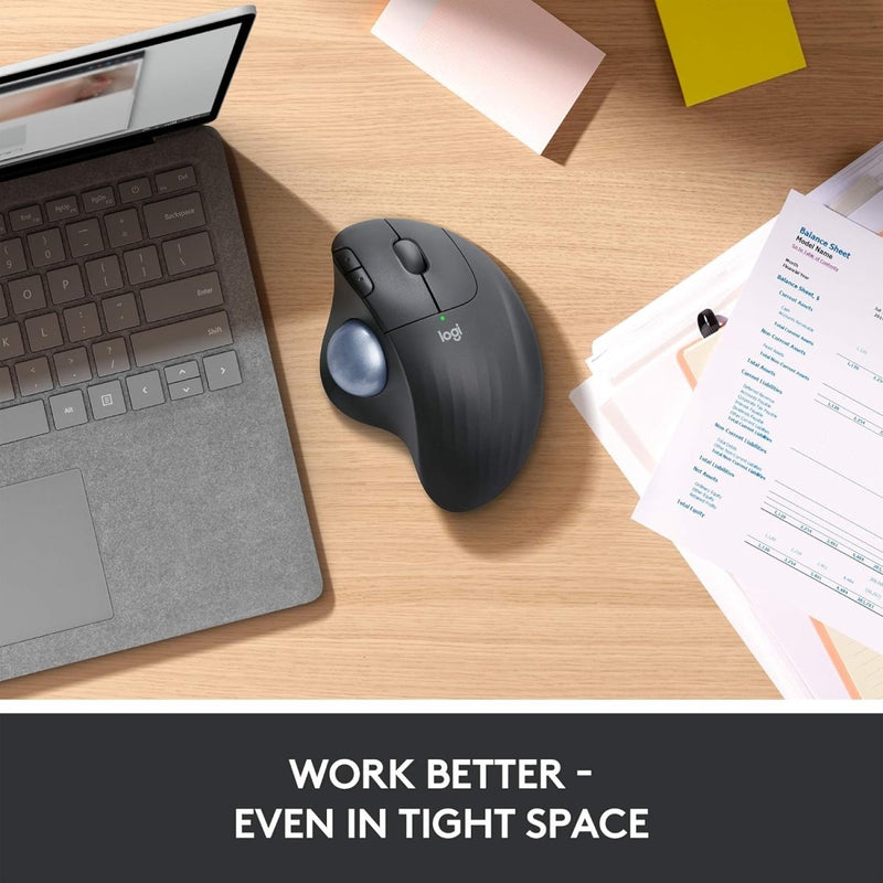 Logitech Ergo M575 Wireless Bluetooth Trackball Mouse for Windows and Mac - Black - SWIFT PERIPHERALS910-005873