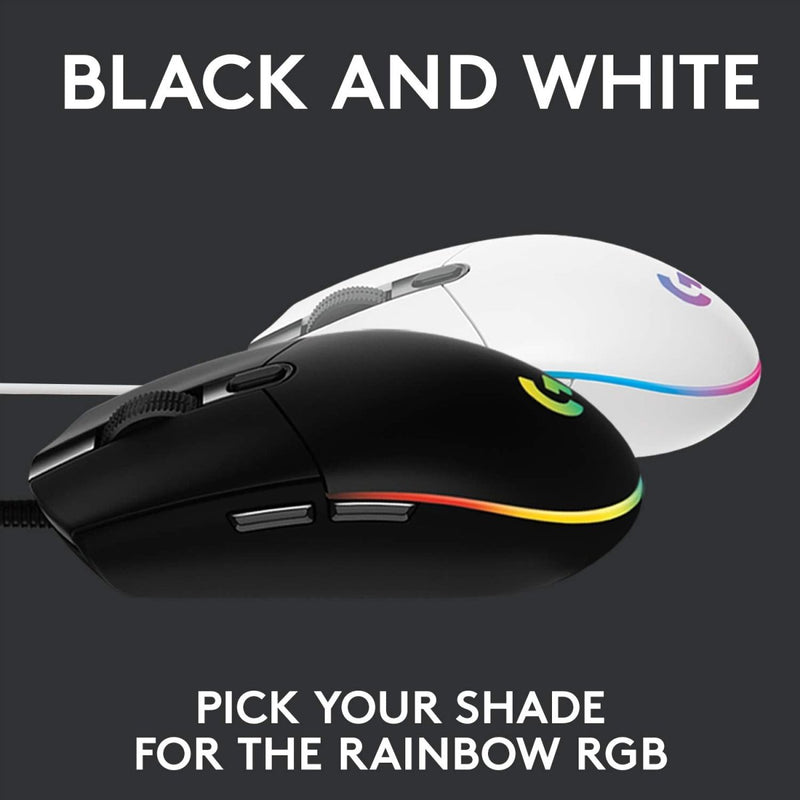 Logitech G102 Lightsync RGB Wired Optical Gaming Mouse - Black - SWIFT PERIPHERALS910-005802