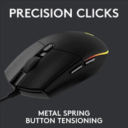 Logitech G102 Lightsync RGB Wired Optical Gaming Mouse - Black - SWIFT PERIPHERALS910-005802