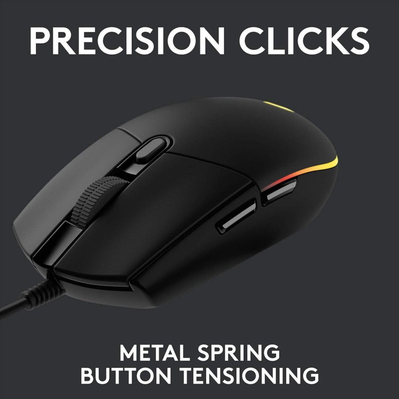 Logitech G102 Lightsync RGB Wired Optical Gaming Mouse - Black - SWIFT PERIPHERALS910-005802