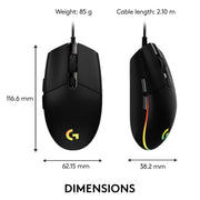 LOGITECH G203 LIGHTSYNC WIRED GAMING MOUSE BLACK - SWIFT PERIPHERALS1083651