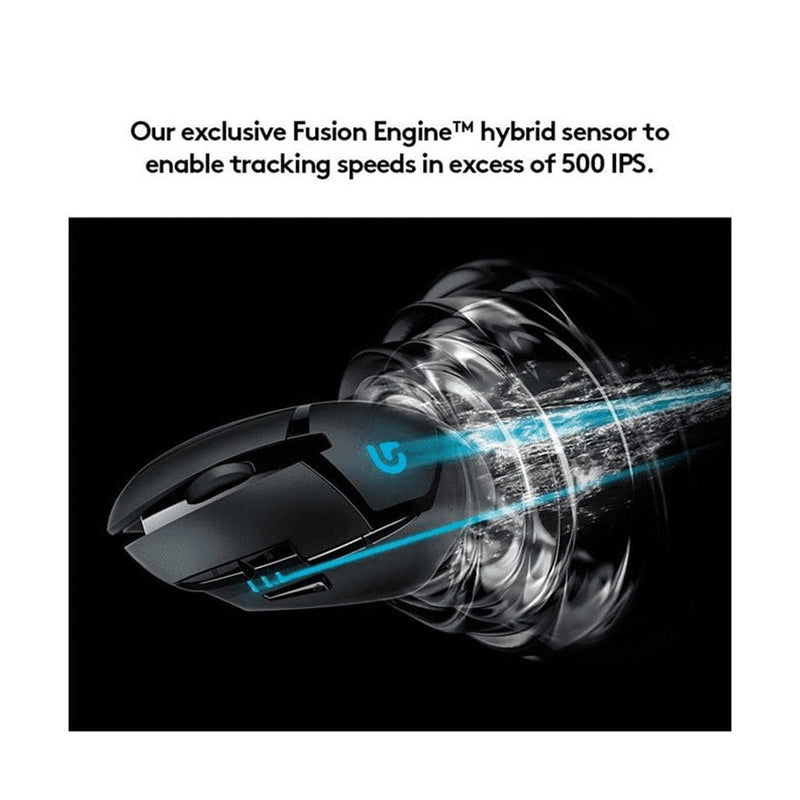 Logitech G402 Hyperion Fury Wired Fusion Engine Sensor Gaming Mouse with Adjustable DPI Up to 4000 and 8 Programmable Buttons - SWIFT PERIPHERALS910-004070