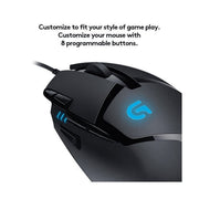 Logitech G402 Hyperion Fury Wired Fusion Engine Sensor Gaming Mouse with Adjustable DPI Up to 4000 and 8 Programmable Buttons - SWIFT PERIPHERALS910-004070