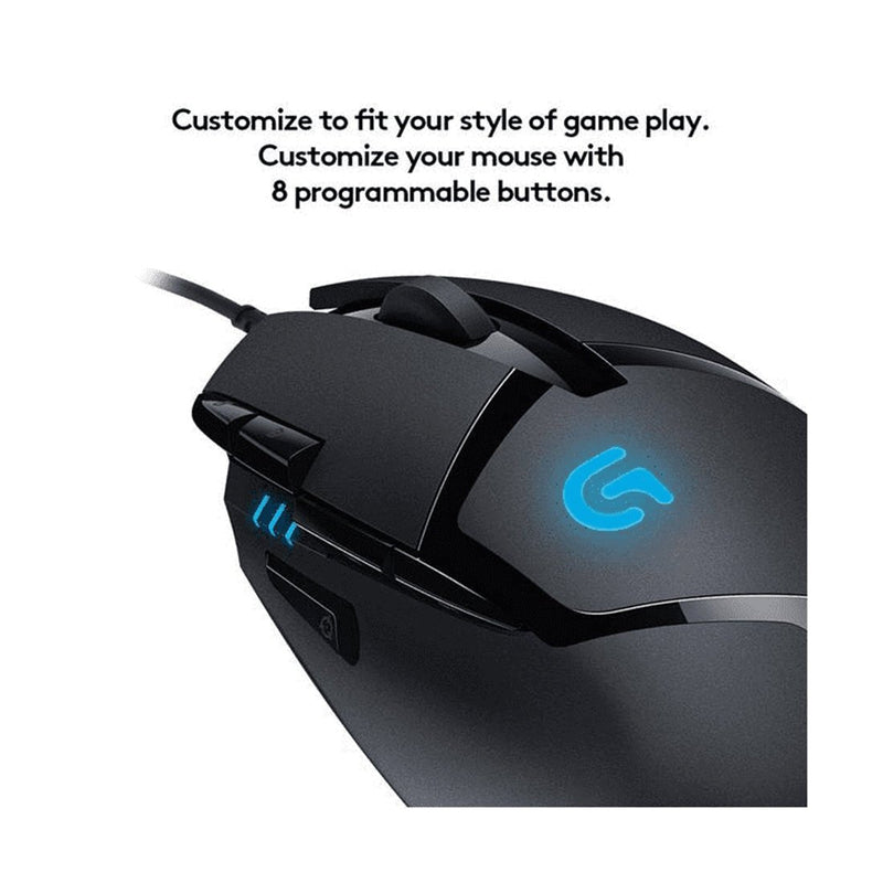 Logitech G402 Hyperion Fury Wired Fusion Engine Sensor Gaming Mouse with Adjustable DPI Up to 4000 and 8 Programmable Buttons - SWIFT PERIPHERALS910-004070