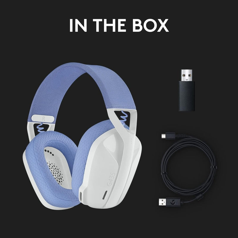 LOGITECH G435 LIGHTSPEED WIRELESS GAMING HEADSET - WHITE - SWIFT PERIPHERALS1090450