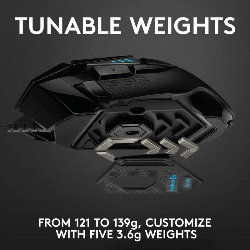 Logitech G502 Hero Wired 25K Sensor Gaming Mouse with Adjustable DPI Up to 25600 On - Board Memory and 11 Programmable Buttons - SWIFT PERIPHERALS910-005472